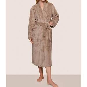 NEW EBERJEY renew plush long robe in toffee